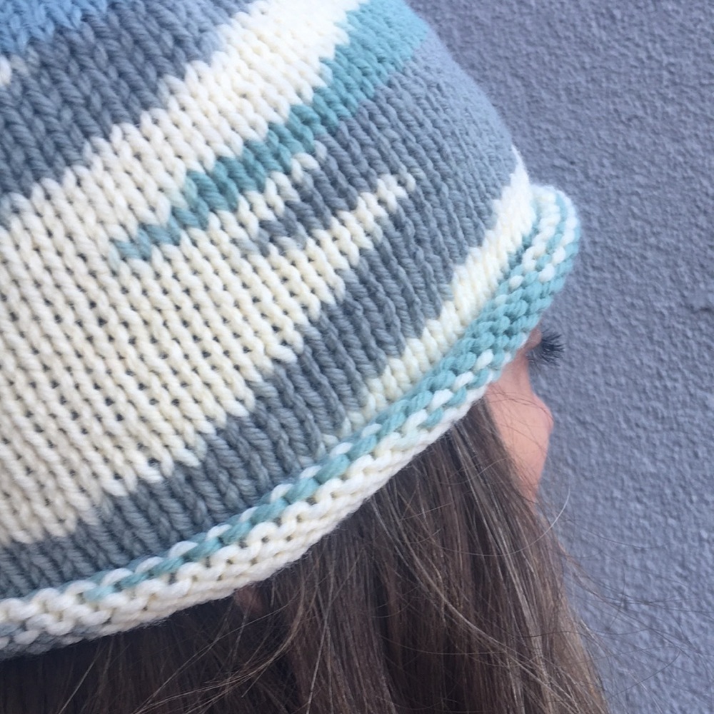 Hand knit beanie